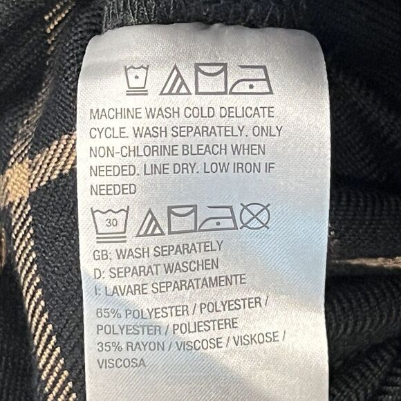 Isaac Mizrahi Live Plaid Black Tan Shacket Long Sleeve Size XL Mid Length - Picture 10 of 16